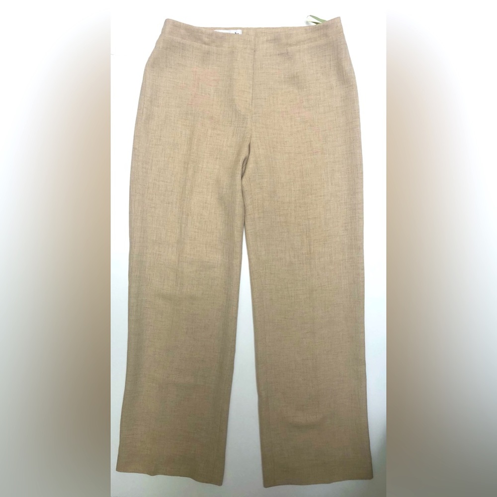 Vintage Guy Laroche Femme Pants 8 Beige Straight‎ Trousers FR40